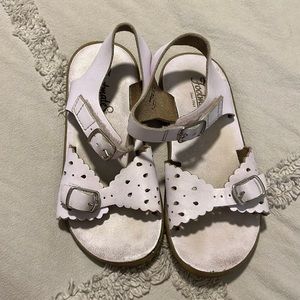 Pink Footmates little girl leather sandals size 10